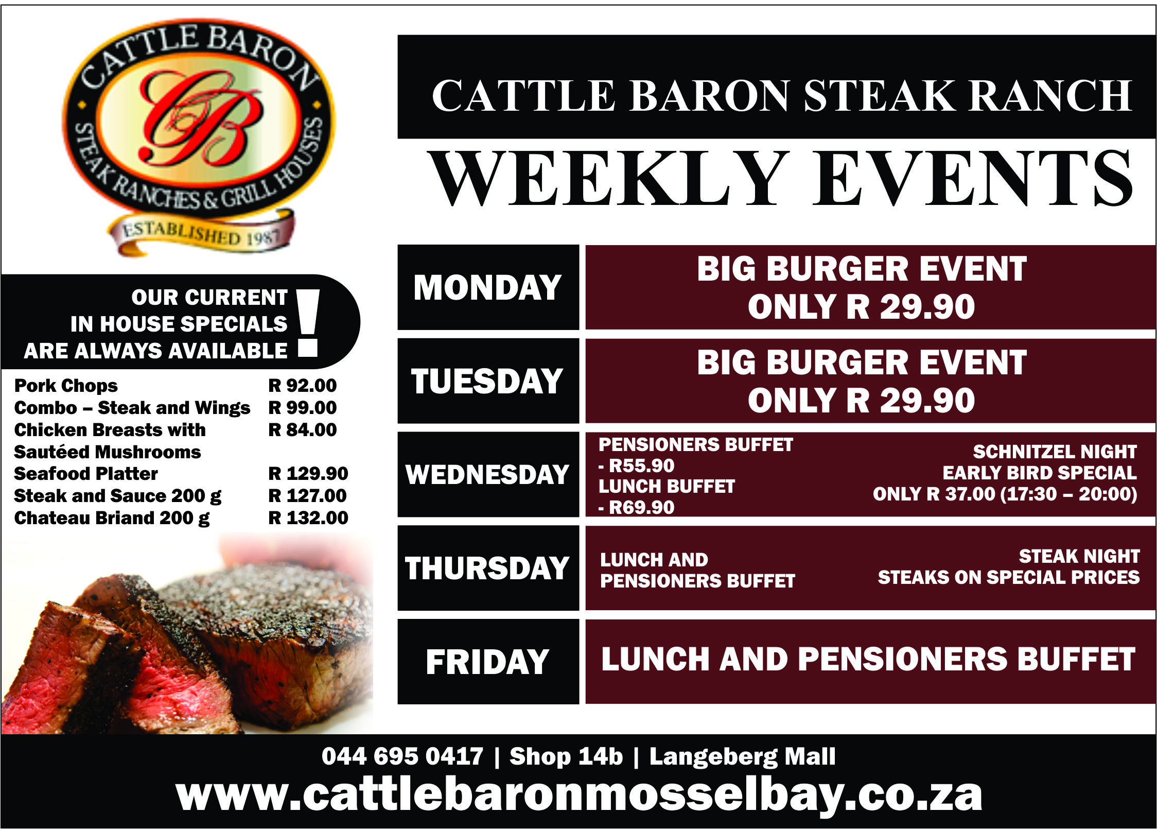 CATTLE BARON STEAK RANCH & GRILL HOUSE Mossview